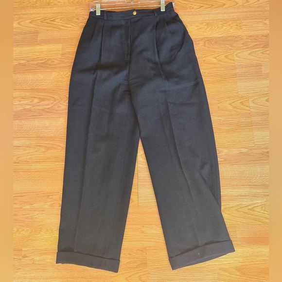 Ralph Lauren Navy Wool Pants 12P Pleated and Lined Petite - Picture 1 of 10